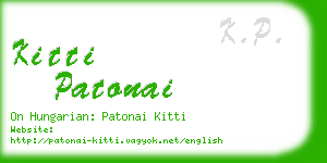 kitti patonai business card